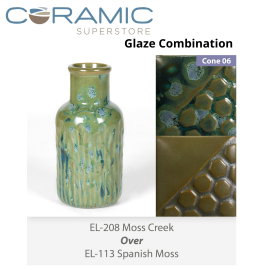Moss Creek - EL208 over Spanish Moss EL113 Glaze Combination Moss Creek - EL208 over Spanish Moss EL113 Glaze Combination